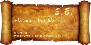 Sámson Bardó névjegykártya
